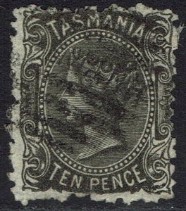 TASMANIA 1870 QV 10D PERF 11½ USED