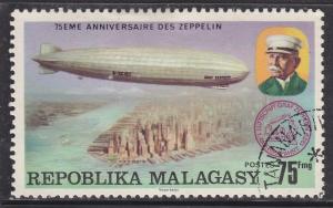 Fr Madagascar 547 Used 1976 Count Zeppelin and LZ-141