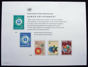 UN SC21 Souvenir Card 1982 Human Environment SCV $.75 L10