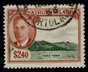 BRITISH VIRGIN ISLANDS GVI SG146, $2.40 yell green & red-brn, FINE USED. Cat £19