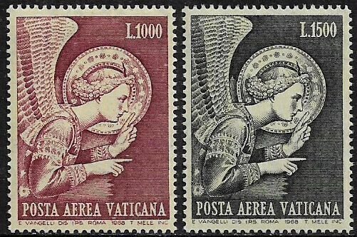 Vatican City #C53-4 MNH Set - Archangel Gabriel by Fra Angelico