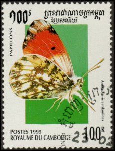 Cambodia 1415 - Cto - 100r Orange Tip Butterfly (1995)