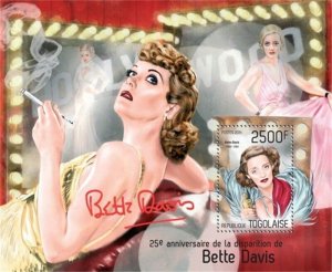 Togo - 2014 Bette Davis 25th Anniversary - Souvenir Sheet - 20H-883