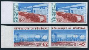 Senegal 330-331 imperf pairs,MNH. Industrialization,1970.Textile,Fertilizer.