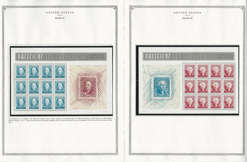 United States Stamp Collection 24 Scott Pages, Mint NH, 1997-1998, JFZ