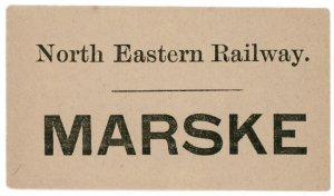 (I.B) North Eastern Railway : Parcel Label (Marske)