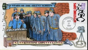 US 1994 SILENT SCREEN KEYSTONE COPS COLLINS CACHET FIRST  DAY COVER