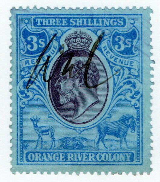 (I.B) Orange River Colony Revenue : Duty Stamp 3/-