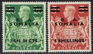 BRITISH OCCUPATION ITALIAN SOMALIA 1950 KGVI 2SH50 AND 5S