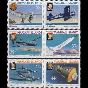 MARSHALL IS. 1987 - Scott# 137a-41a Airplanes Set of 6 NH