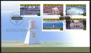 Canada Sc# 1990a-1990e FDC combination (a) 2003 6.12 $1.25 Tourist Attractions