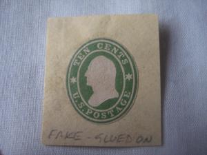 FAKE,GLUED ON U S CUT SQUARE,U 33