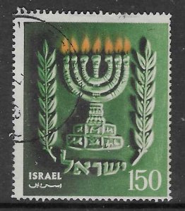 Israel #93 150p  Lighted Menorah (U)  CV$0.25