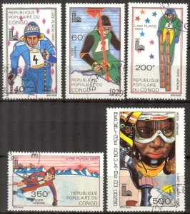 Congo 1979 Winter Olympics Games Lake Placid 1980 Set of 5 Used / CTO