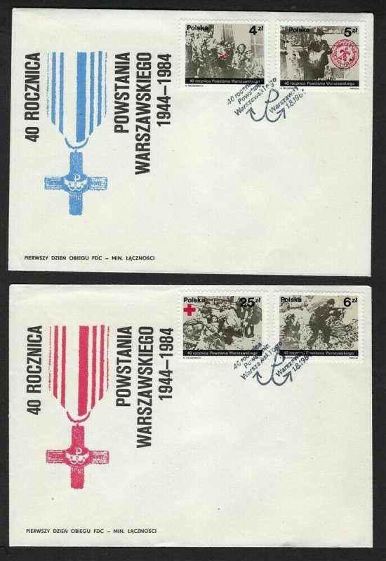 1984 Poland Scouts Red Cross Warsaw Uprising FDC