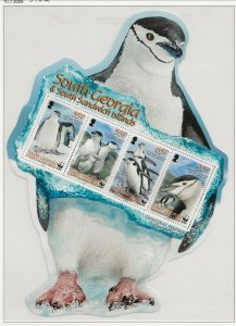 SOUTH GEORGIA Sc 367-70+370a MNH issue of 2008 - PENGUINS