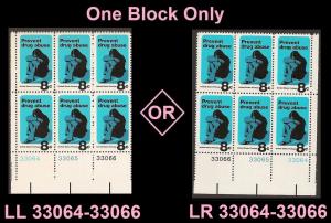 US 1438 Prevent Drug Abuse 8c plate block 6 MNH 1971