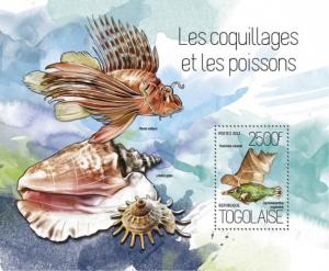 TOGO 2013 SHEET SHELLS SEASHELLS FISHES MARINE LIFE tg13819b