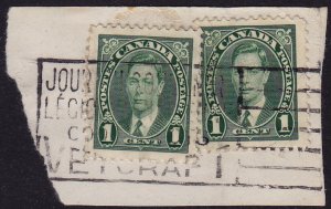 Canada - 1937 - Scott #231 - 2x used on piece - Slogan Cancel