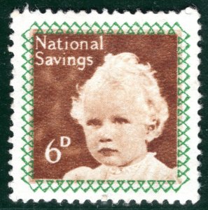 GB QEII NATIONAL SAVINGS Revenue 6d (1953) Princess Anne Mint MM SBW121