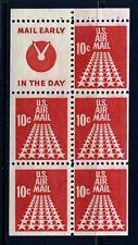 SCOTT # C72C SLOGAN MAIL EARLY AIR MAIL PANE MINT NEVER HINGED GEM!!