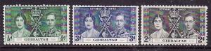 Gibraltar-Sc#104-6-unused  hinged KGVI Coronation set-Omnibus-1937-