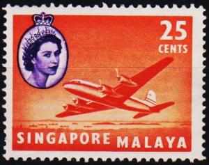 Singapore. 1955 25c S.G.47  Unmounted Mint