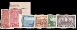 Canada #241-245 Cat$225.50, 1938 10c-$1, set of five, with additonal 10c shad...