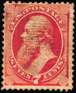 Scott #138A Vermillion Webster Scarce I Grill - Used faint Cancel 1871 - Cert