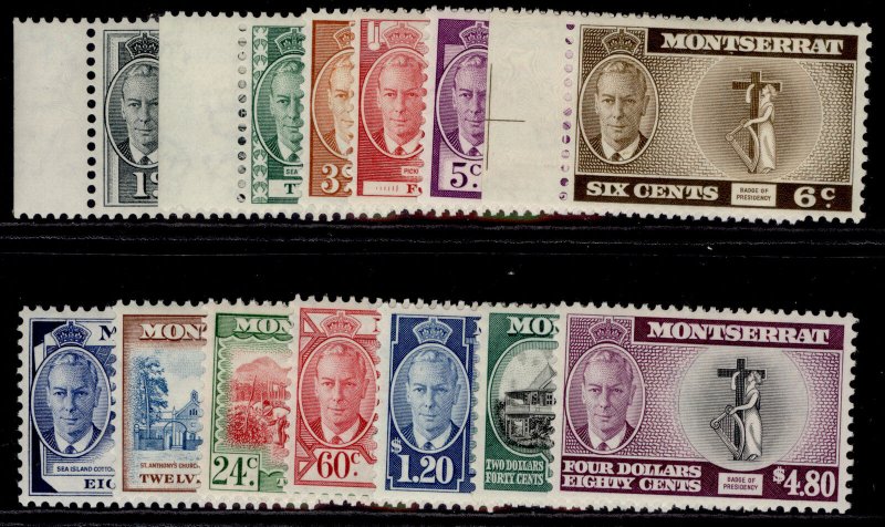 MONTSERRAT GVI SG123-135, 1951 complete set, M MINT. Cat £65.