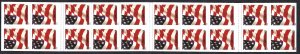 United States #3624a-b FC (34)¢ Flag (2002). Vending booklet of 20. MNH