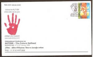 India 2007 Autism - The Future Defined Handicap Disabled Braile Special Cover...