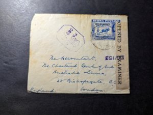 1945 Censored Burma Cover to London England The Chartered Bank