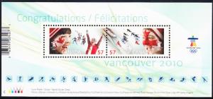 CANADA # 2373 Mint NH - souvenir sheet - Vancouver 2010 Olympics