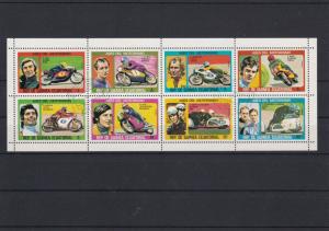 Republic of Equatorial Guinea Famous Motorbikers Used Stamps Sheet Ref 25097