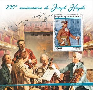 NIGER - 2022 - Joseph Haydn - Perf Souv Sheet - Mint Never Hinged