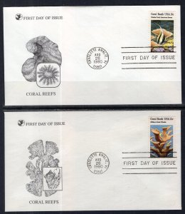 US 1827-1830 Coral Reefs Readers Digest Set of Four U/A FDCs