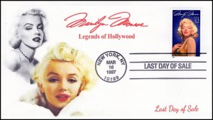 AO-2967-3,1995, Marilyn Monroe, BW Pictorial Postmark,  Add On Cachet, Last day