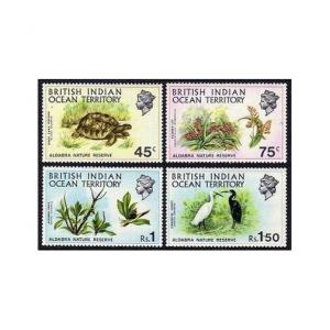 BIOT 39-42,MNH.Michel 39-42. Aldabra Nature Reserve,1971.Bird,Plant,Turtle