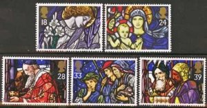 GB MNH Scott 1468-1472, 1992 Christmas , set of 5, Free Shipping