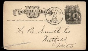 USA 1800s Boston Mass Negative Numeral 10 Fancy Cancel Cover 94958