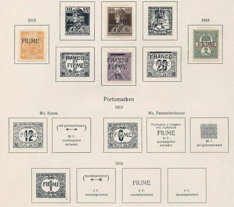 FIUME 1918/22 M&U Collection on Pages(Appx 35+Items) (Ref DD654