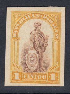 Paraguay 1911 1c Independence Colour Trial Plate Proof. Scott 201 var