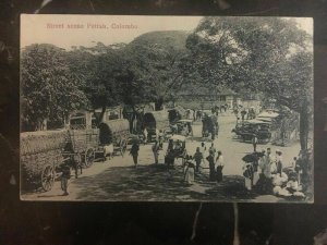 1911 Colombo Ceylon Picture postcard Cover Street Scene Pettah To Auckland Usa