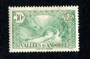 1932 French Andorra Sc # 32 mlh* cv. $12 ( 2496 WX )