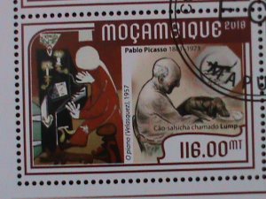 ​MOZAMBIQUE-2018-PROMOTE-PABLO PICASSO & PAINTINGS-CTO VF -EST.$14-LAST ONE  CTO
