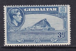 Gibraltar Scott 111a, 1942 KGVI 3d perf 14, fine/very fine, MLH Scott $100
