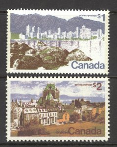 Canada Sc# 599-600 MNH 1972-1973 $1.00-$2.00 Landscape Definitives