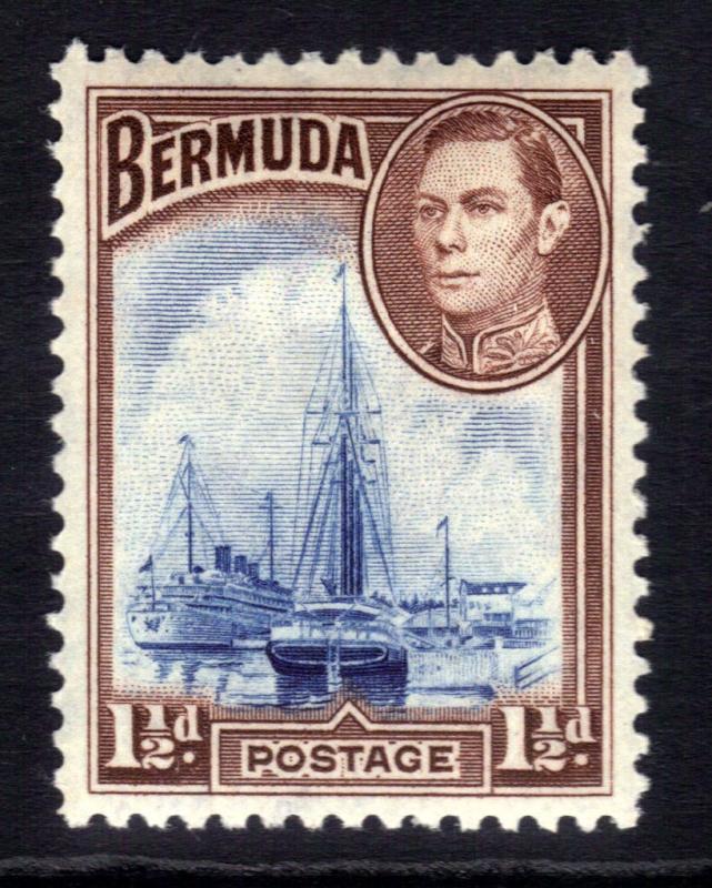 Bermuda 1938 - 52 KGV1 1 1/2d Ship in Hamilton Harbour MM SG 111 ( H1496 )