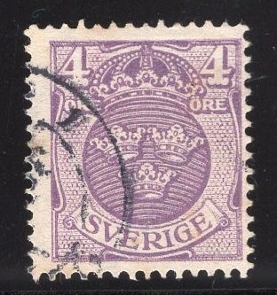 Sweden #69  used  1910 4 ore Arms
